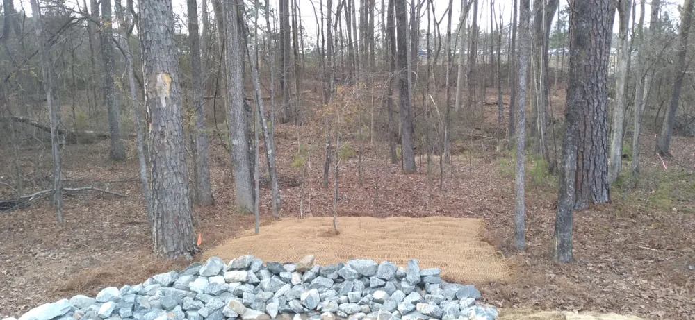 Completed berm with stabilized surface