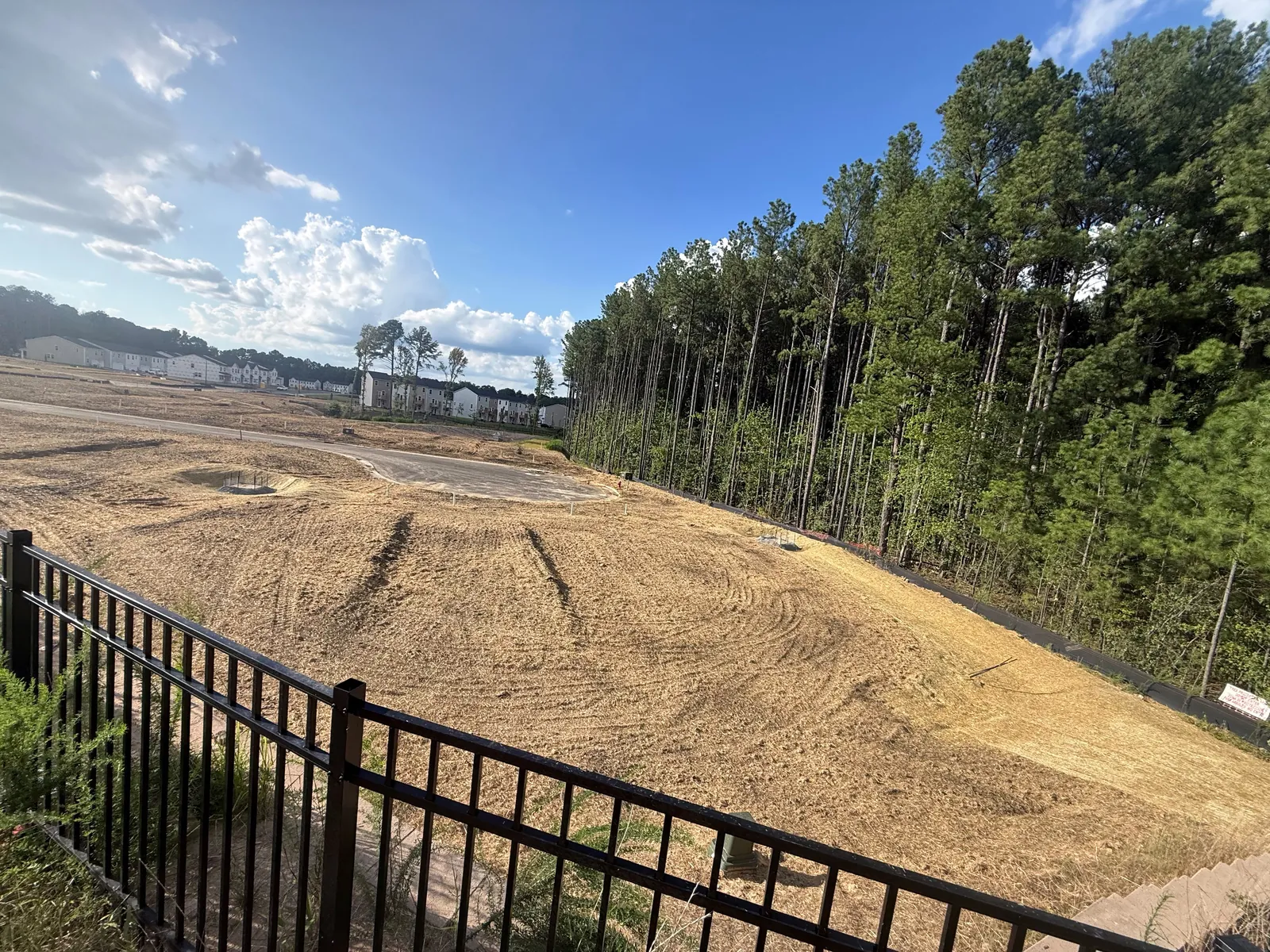Silt fence along an overlook slope at Mica Ridge