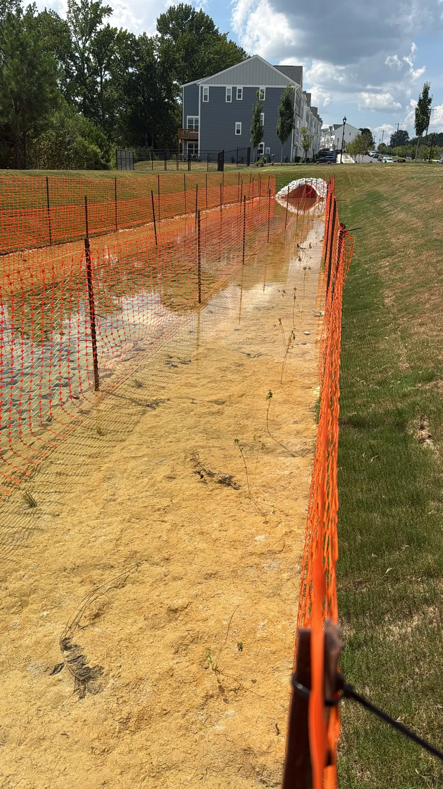 Culvert outlet at Parc Townes at Wendell