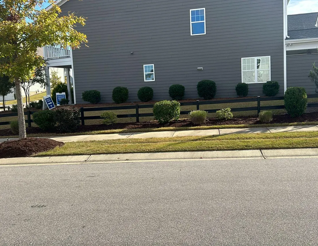 Finished landscaping installation on a North Carolina property